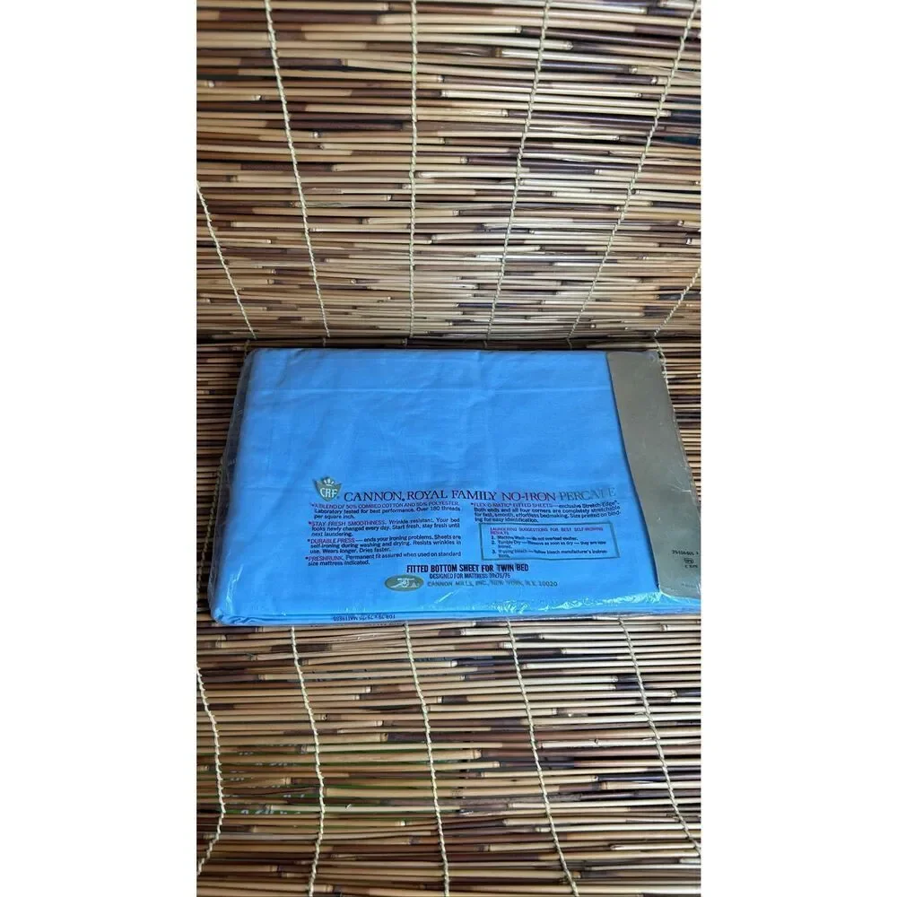 Cannon Royal Family Vintage Twin Fitted Sheet NIP Light Blue